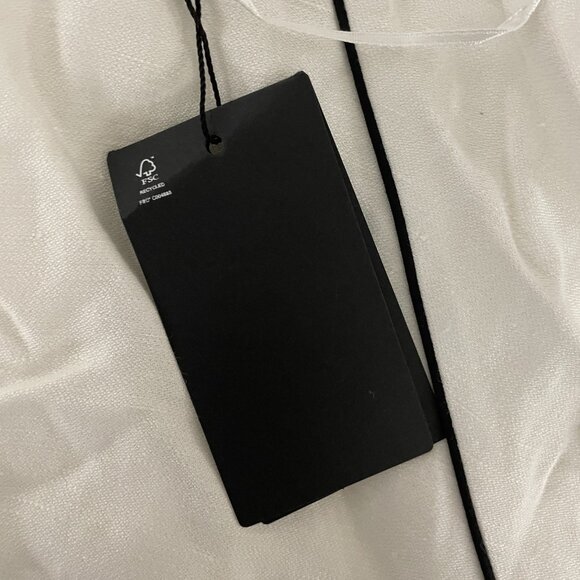 Massimo Dutti Womens Midi Dress Size M White Black stripe Flowing 6653/591 NWT - Picture 6 of 14